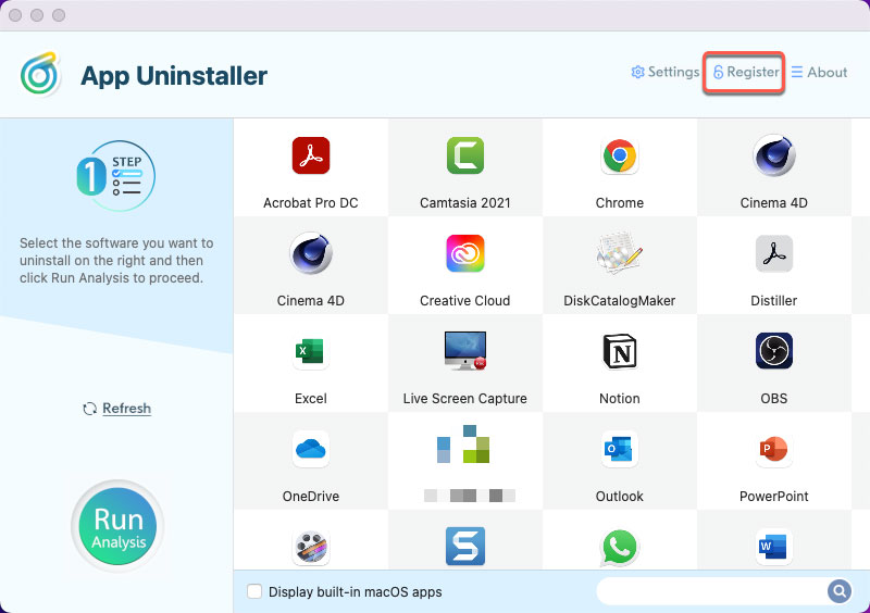 register app uninstaller